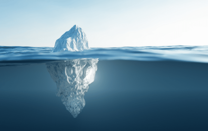 Ninety per cent of an iceberg is underwater, representing our personal beliefs, values and attitudes, the area where HOP works.